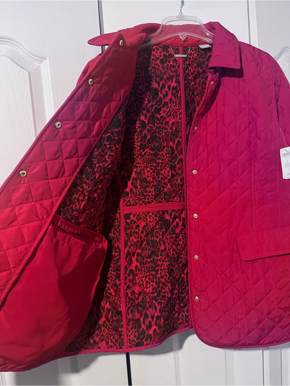 Chico's Quilted Puffer Jacket in Raspberry - Picture 4 of 4